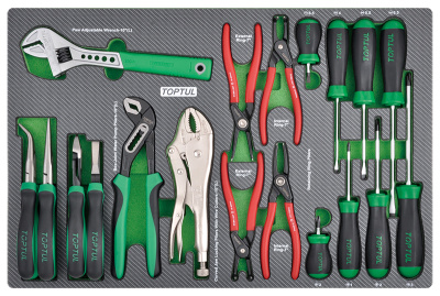 Набор губцевого инструмента и отверток, 19 предметов в мягком ложементе (D) TOPTUL GED1912 Набор губцевого инструмента и отверток, 19 предметов в мягком ложементе (D) TOPTUL GED1912