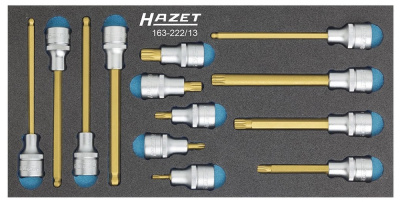 Набор головок с насадками Hazet 163-222/13